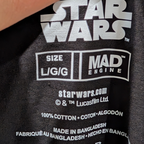 Nwt! Star Wars Darth Vader "This Is My Happy Face" Tee Shirt - Picture 5 of 5